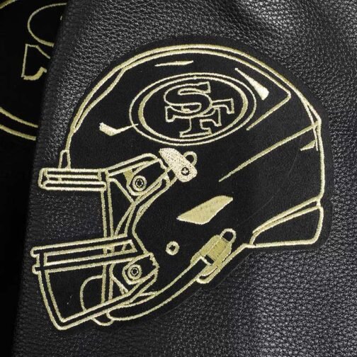San Francisco 49ers Full-Zip Black Varsity Jacket - Image 8