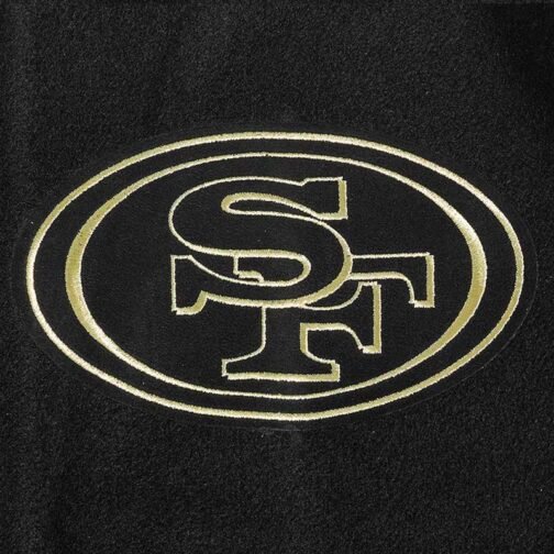 San Francisco 49ers Full-Zip Black Varsity Jacket - Image 9