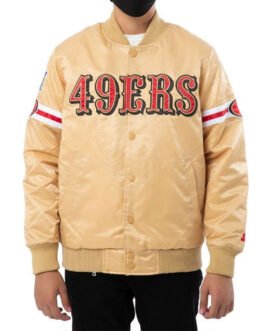 San Francisco 49ers Gold Striped Satin Jacket