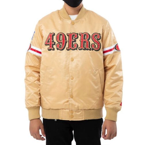 San Francisco 49ers Gold Striped Satin Jacket
