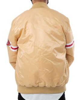 San Francisco 49ers Gold Striped Satin Jacket