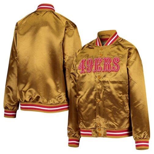 Lightweight San Francisco 49ers Golden Satin Jacket - Image 4