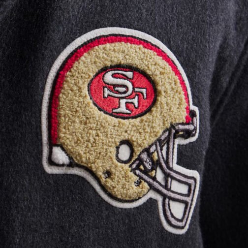 San Francisco 49ers Heather Black Coaches Wool Jacket - Image 4