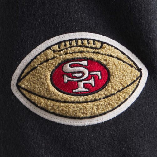 San Francisco 49ers Heather Black Coaches Wool Jacket - Image 5