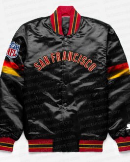 San Francisco 49ers Home Game Black Satin Jacket
