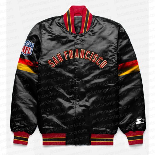 San Francisco 49ers Home Game Black Satin Jacket