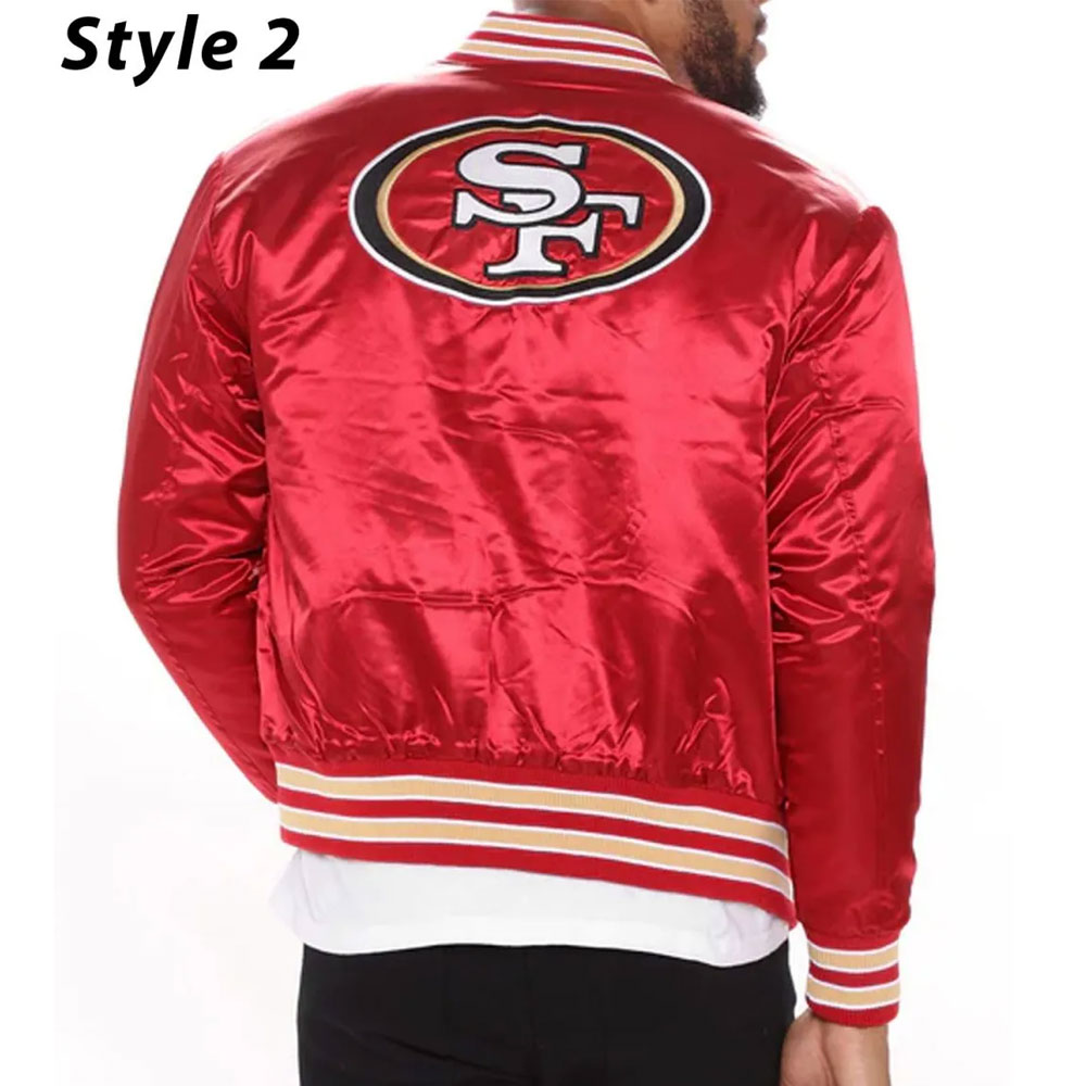 San Francisco 49ers Scarlet Satin Jacket - Image 3