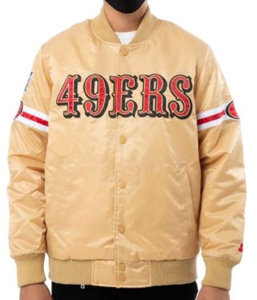 San Francisco 49ers Starter Bomber White/Gold Jacket