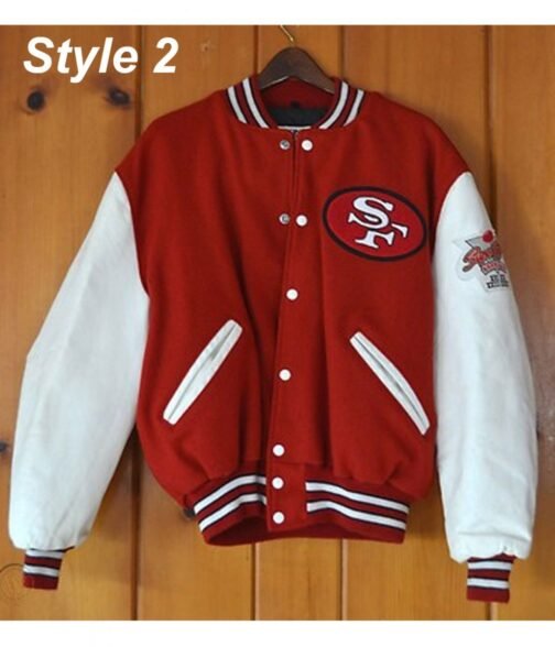 49ers SF Super Bowl Letterman Jacket - Image 2