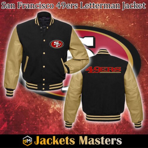 San Francisco 49ers NFL Letterman Black Jacket - Image 5