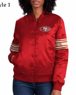 Scarlet San Francisco 49ers Line Up Red Satin Jacket