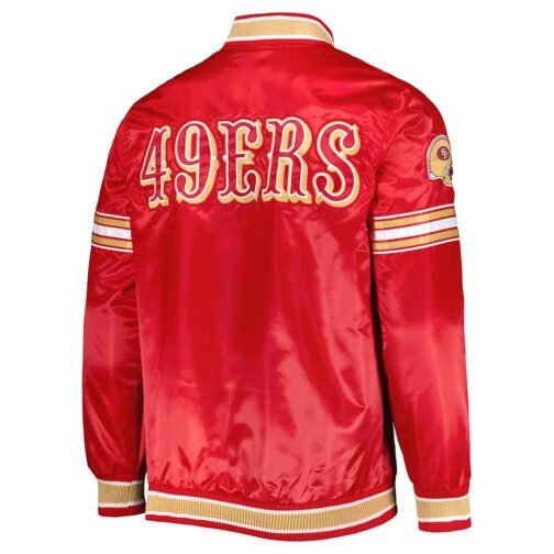 Scarlet San Francisco 49ers Midfield Satin Jacket - Image 2