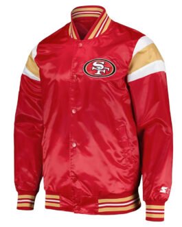 San Francisco 49ers Midweight Red Satin Jacket