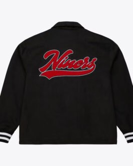 San Francisco 49ers Oversweep Black Varsity Wool Jacket