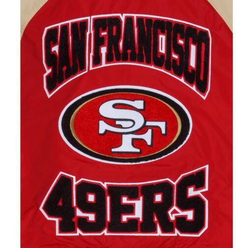 San Francisco 49ers Red and Beige Throwback Jacket - Image 3