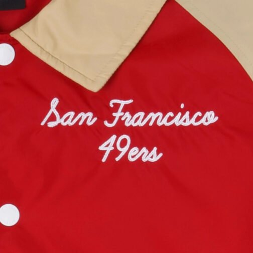 San Francisco 49ers Red and Beige Throwback Jacket - Image 4