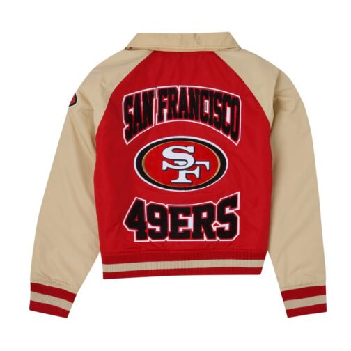 San Francisco 49ers Red and Beige Throwback Jacket - Image 2