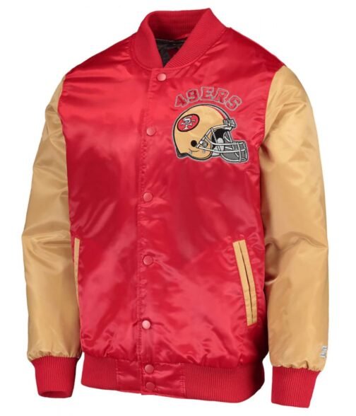 San Francisco 49ers Satin Red and Gold Jacket