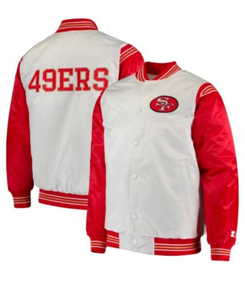 49ers San Francisco Red and White Starter Varsity Jacket - Image 3