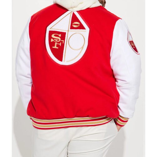 San Francisco 49ers Red/White Varsity Jacket - Image 5
