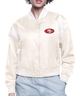 San Francisco 49ers Printed Logo Varsity Satin Jacket