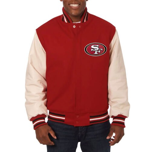 Scarlet/Cream San Francisco 49ers Varsity Jacket