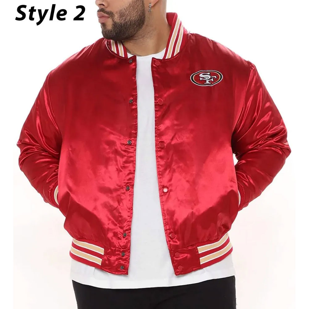 San Francisco 49ers Scarlet Satin Jacket - Image 2