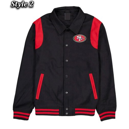San Francisco 49ers Sport Night Teddy Varsity Jacket - Image 2