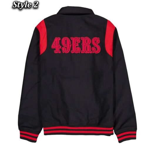 San Francisco 49ers Sport Night Teddy Varsity Jacket - Image 4