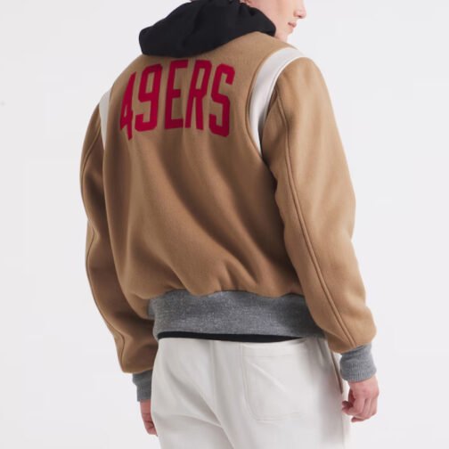 San Francisco 49ers Teddy Varsity Wool Jacket - Image 2