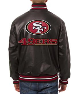 San Francisco 49ers Varsity Black Leather Jacket