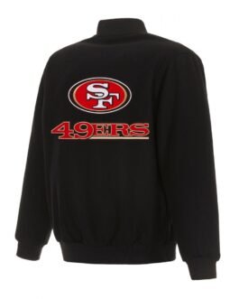 Varsity San Francisco 49ers Black Wool Jacket