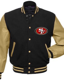 San Francisco 49ers NFL Letterman Black Jacket