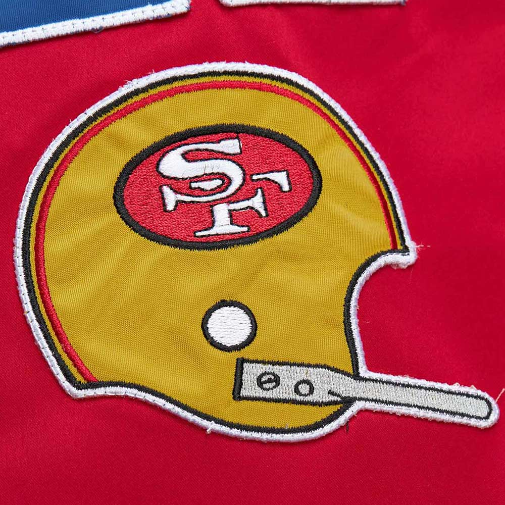 San Francisco 49ers Vintage Logo Red Lightweight Satin Jacket - Image 3