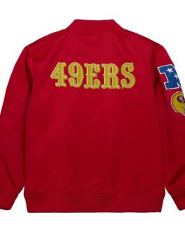 San Francisco 49ers Vintage Logo Red Lightweight Satin Jacket