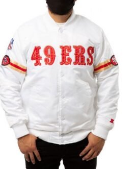 San Francisco 49ers Starter Bomber White/Gold Jacket