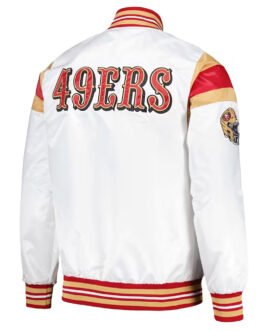 San Francisco 49ers White Varsity Satin Jacket
