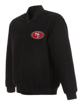 Varsity San Francisco 49ers Black Wool Jacket