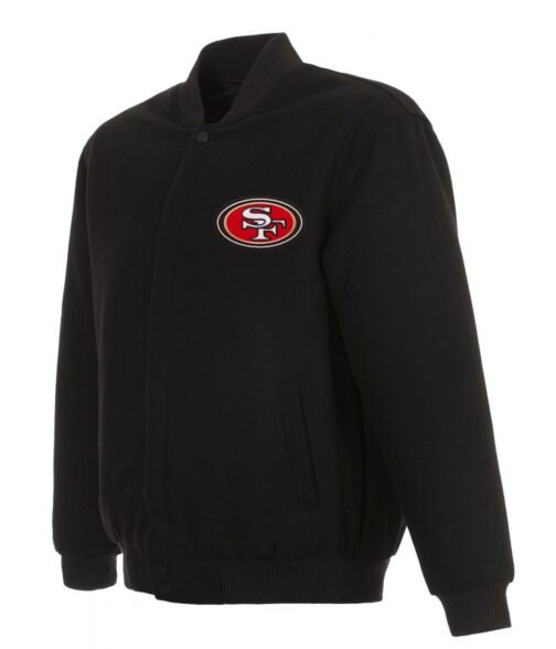 Varsity San Francisco 49ers Black Wool Jacket