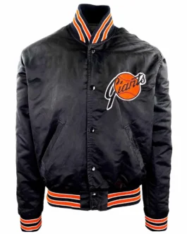 80s San Francisco Giants Bomber Black Satin Jacket