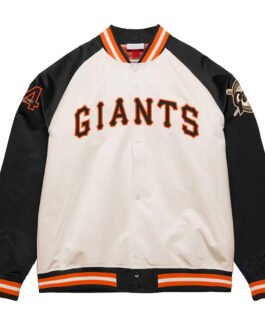San Francisco Giants Black and Cream Lightweight Satin Jacket