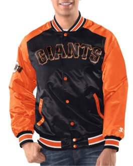 Black/Orange San Francisco Giants Renegade Varsity Satin Jacket