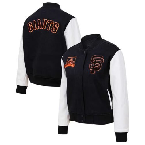 San Francisco Giants Varsity Black and White Jacket - Image 3