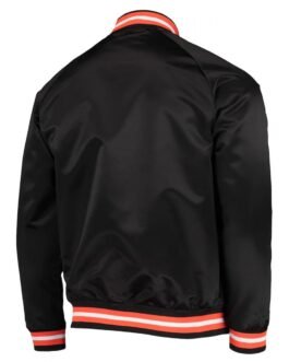 San Francisco Giants Full-Snap Black Satin Jacket
