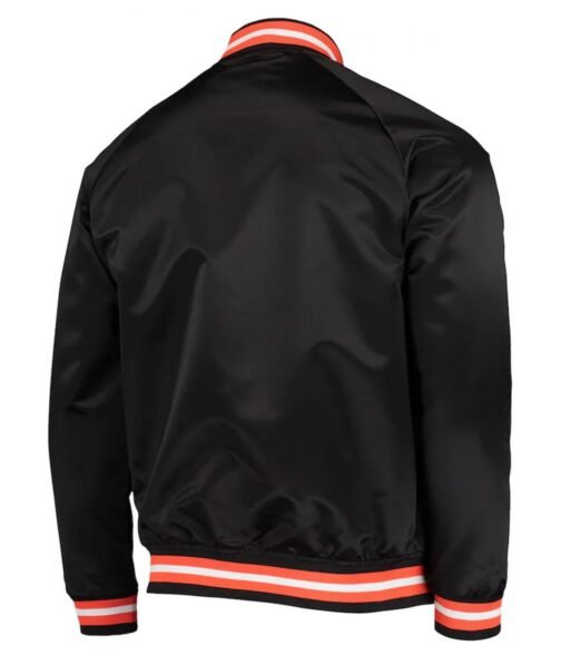 San Francisco Giants Full-Snap Black Satin Jacket - Image 2