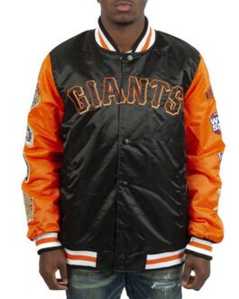 Champs Patches San Francisco Giants Black/Orange Satin Jacket