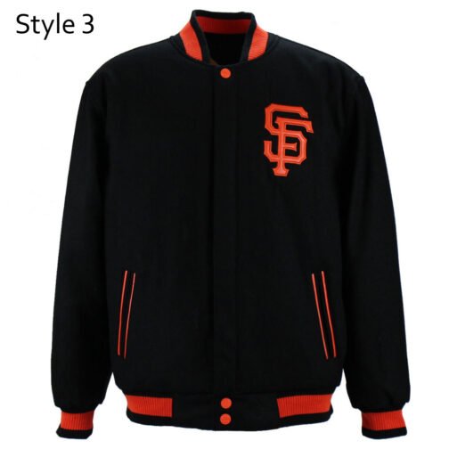 San Francisco Giants Varsity Black All-Wool Jacket - Image 3