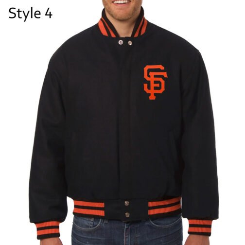 San Francisco Giants Varsity Black All-Wool Jacket - Image 4
