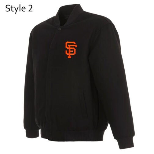 San Francisco Giants Varsity Black All-Wool Jacket - Image 2