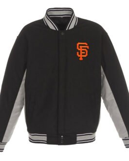 Gray/Black San Francisco Giants Varsity Wool Jacket